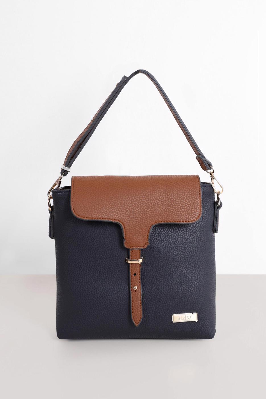 Vêtements hijab BLEU MARINE ALVİNA CEINTURE DÉTAIL SAC 9032