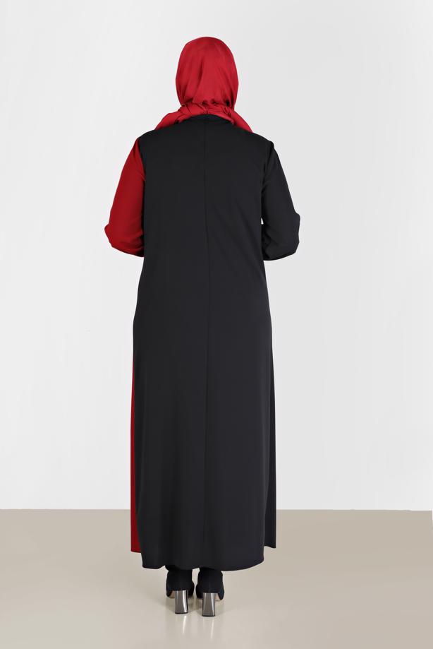 Vêtements hijab ROUGE ALVINA ROBE À RAYURES T 20193  - TRENDTESETTÜR