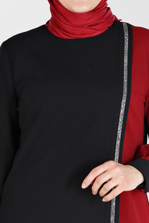 Vêtements hijab ROUGE ALVINA ROBE À RAYURES T 20193  - TRENDTESETTÜR