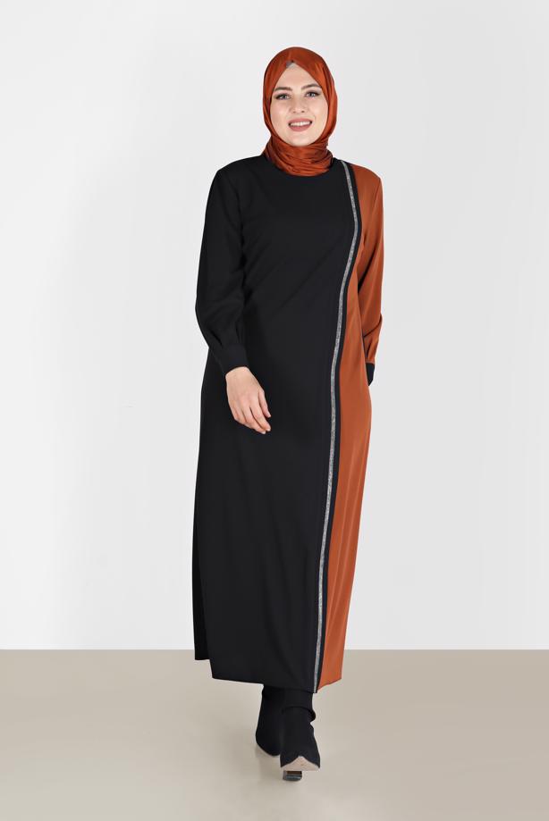 Vêtements hijab BRUN ALVINA ROBE À RAYURES T 20193  - TRENDTESETTÜR