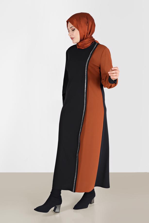 Vêtements hijab BRUN ALVINA ROBE À RAYURES T 20193  - TRENDTESETTÜR