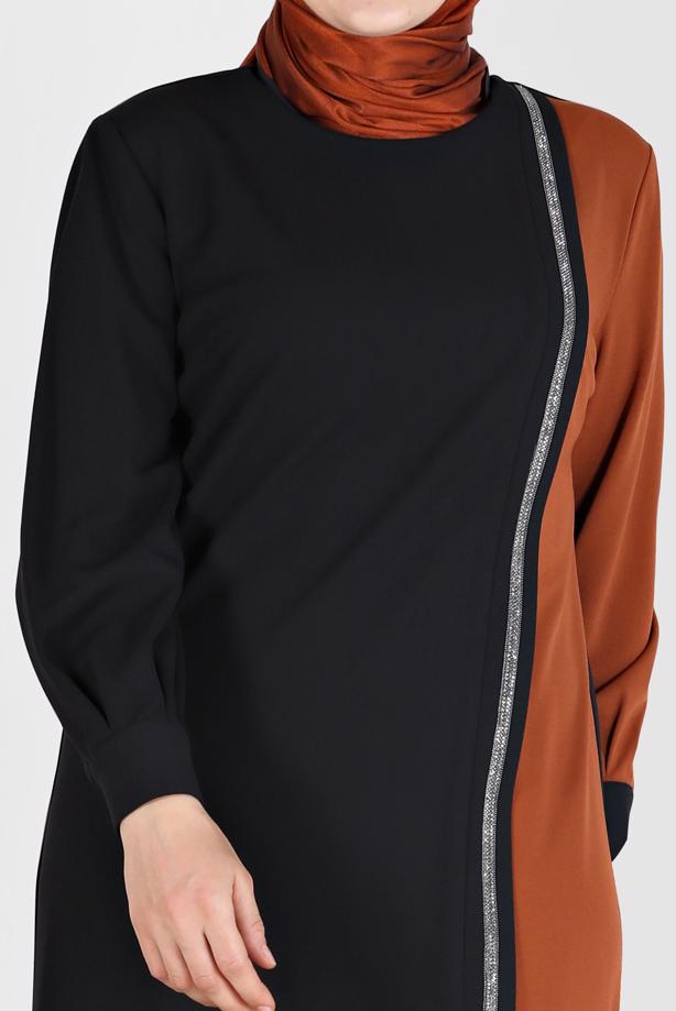 Vêtements hijab BRUN ALVINA ROBE À RAYURES T 20193  - TRENDTESETTÜR