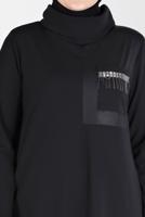 Vêtements hijab NOIR ROBE À FRANGES ALVINA T 20197