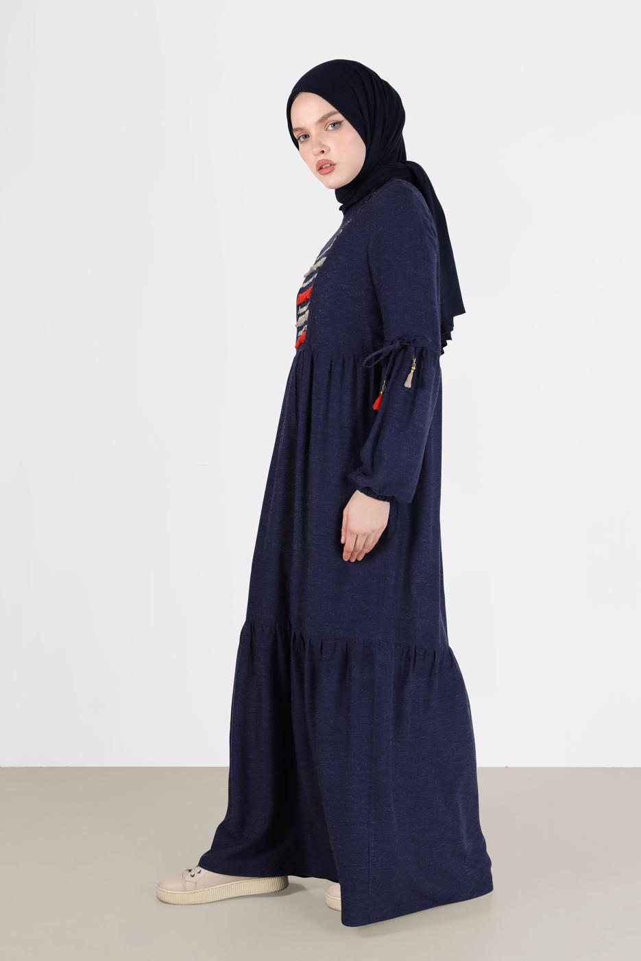 Vêtements hijab BLEU MARINE ROBE À SEQUINS 40118