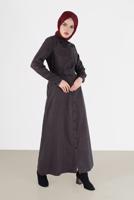 Vêtements hijab NOIR ROBE À RAYURES 40198