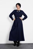 Vêtements hijab BLEU MARINE ROBE ZIPPÉE CEINTURÉE 40215