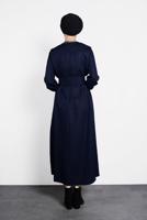 Vêtements hijab BLEU MARINE ROBE ZIPPÉE CEINTURÉE 40215