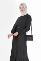 Vêtements hijab NOIR ROBE À RAYURES AVEC CEINTURE 40271