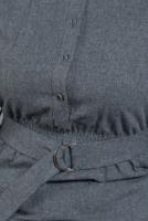 Tesettür giyim MAVİ ALVİNA KEMERLİ GÖMLEK YAKA ELBİSE T 42268