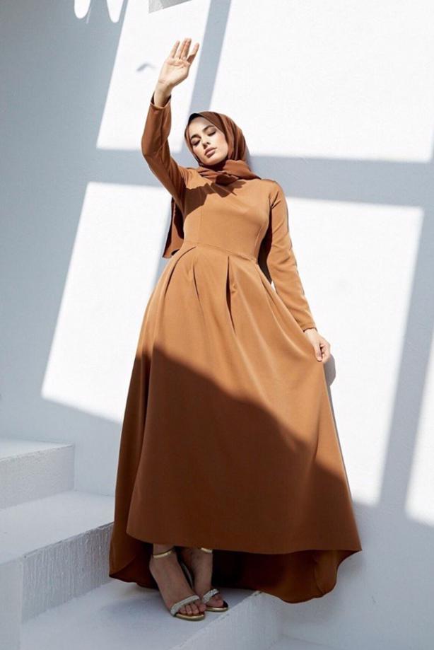 Vêtements hijab  PLEAT DETAIL DRESS 50001  - TRENDTESETTÜR