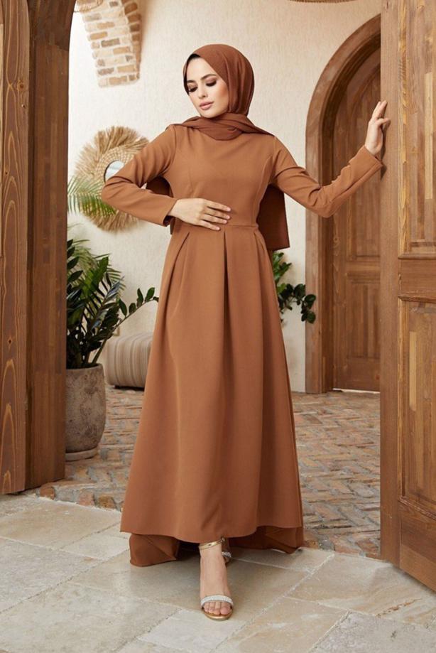 Vêtements hijab  PLEAT DETAIL DRESS 50001  - TRENDTESETTÜR