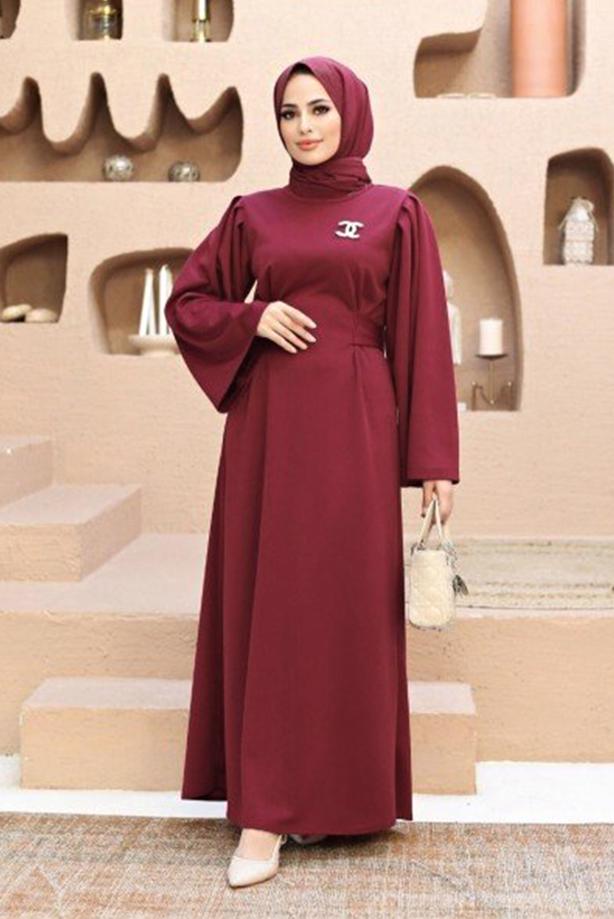 Vêtements hijab  WIDE CUT SLEEVE DRESS 60001  - TRENDTESETTÜR
