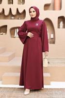 Hijab clothing CLARET RED WIDE CUT SLEEVE DRESS 60001 