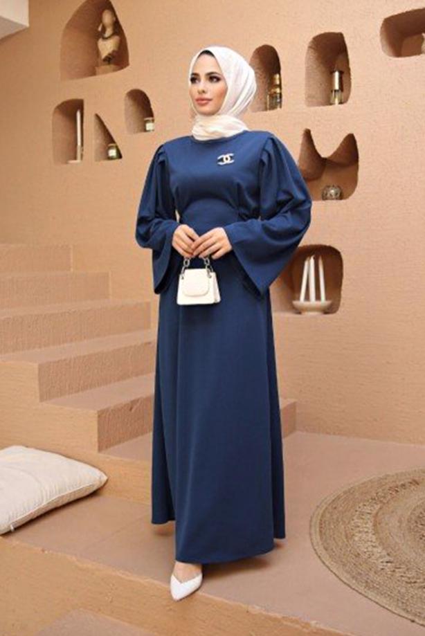 Vêtements hijab  WIDE CUT SLEEVE DRESS 60001  - TRENDTESETTÜR
