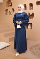 Vêtements hijab BLEU MARINE ROBE À MANCHES LARGES 60001