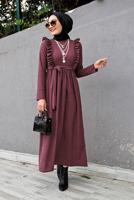 Vêtements hijab ROSE ROBE CEINTURÉE À VOLANTS 7066