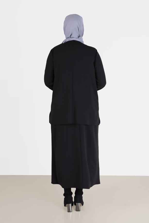 Hijab clothing BLACK ALVINA SKIRTED SUIT T 20192 - TRENDTESETTÜR