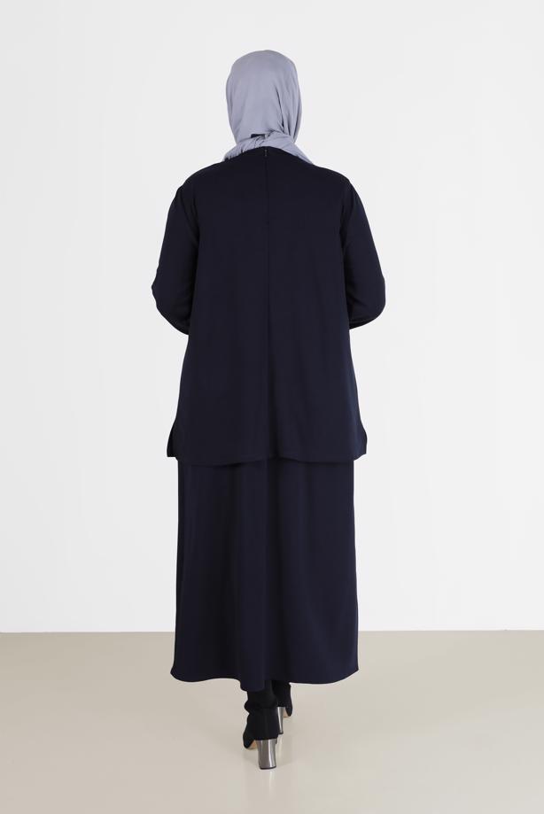 Hijab clothing NAVY BLUE ALVINA SKIRTED SUIT T 20192 - TRENDTESETTÜR