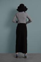 Tesettür giyim SİYAH ALVİNA KADİFE ETEK 60035 