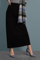 Tesettür giyim SİYAH ALVİNA KADİFE ETEK 60035 