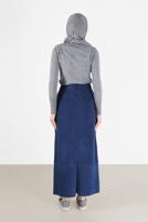 Hijab clothing NAVY BLUE ALVİNA VELVET SKIRT 60035 