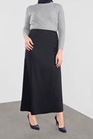 Hijab clothing NAVY BLUE ALVİNA BUTTON DETAIL CLASSIC SKIRT 60125