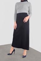Hijab clothing NAVY BLUE ALVİNA BUTTON DETAIL CLASSIC SKIRT 60125