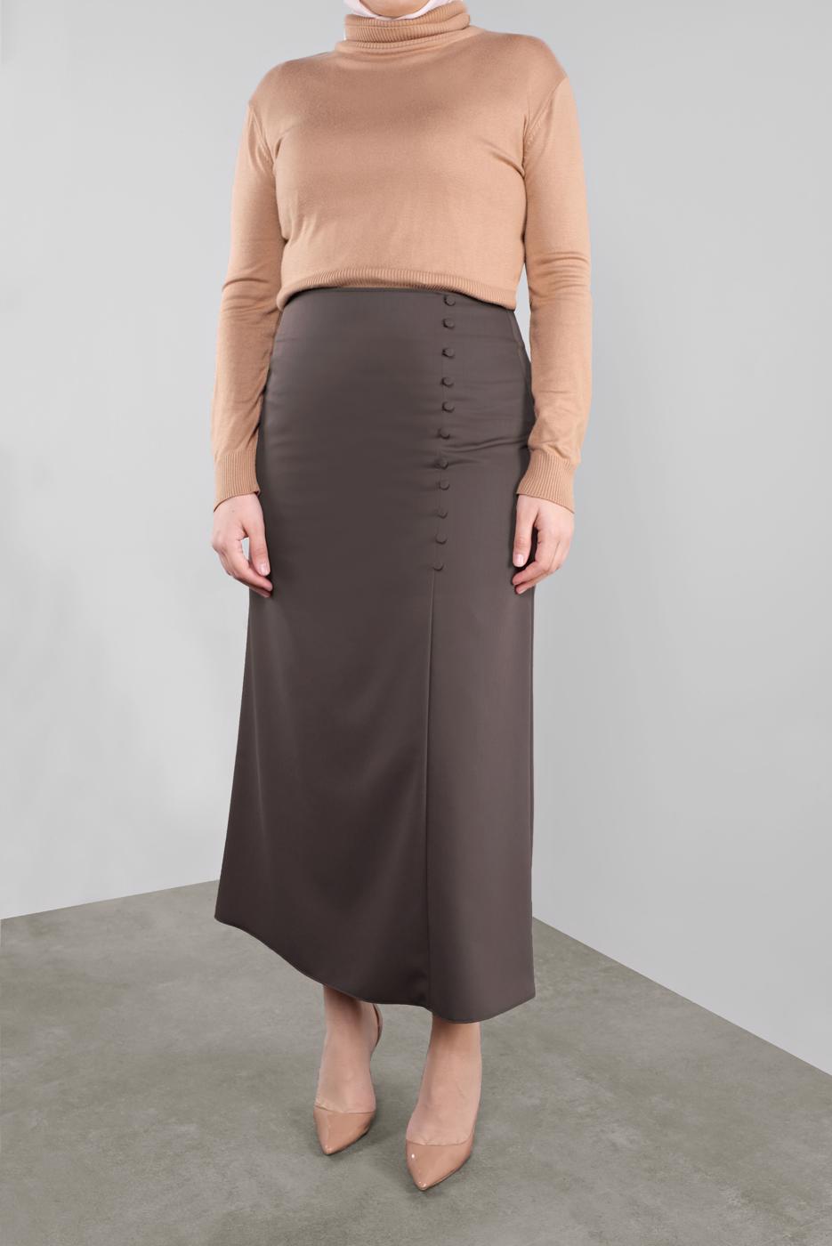 Vêtements hijab VISON ALVİNA JUPE CLASSIQUE AVEC BOUTONNAGE 60125