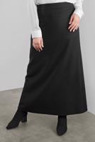 Tesettür giyim SİYAH ALVİNA FERMUARLI A KESİM ETEK 60132 