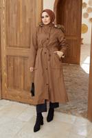Hijab clothing TABA HOODED SMOCKING COAT 819 
