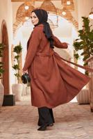 Hijab clothing TABA DOUBLE BREASTED BELTED COAT 2503 