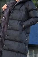 Hijab clothing BLACK HOODED PUFFER JACKET WITH SNAPS 6555 