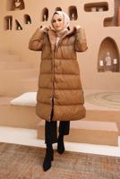 Vêtements hijab TABA MANTEAU MATELASSÉ À CAPUCHE AVEC PRESSION 8503