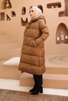 Hijab clothing TABA HOODED PUFFER COAT WITH SNAP 8503 