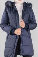Hijab clothing NAVY BLUE HOODED ZIPPERED PUFFER JACKET 90107