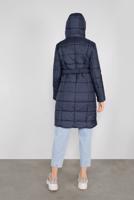 Tesettür giyim LACİVERT KEMERLİ KAPÜŞONLU ŞİŞME KABAN 90109 