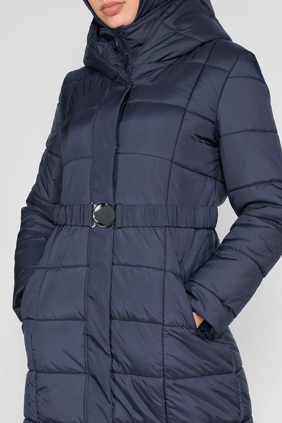 Tesettür giyim LACİVERT KEMERLİ KAPÜŞONLU ŞİŞME KABAN 90109 