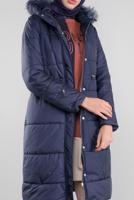 Tesettür giyim LACİVERT ÇITÇITLI FERMUARLI ŞİŞME KABAN 90114 