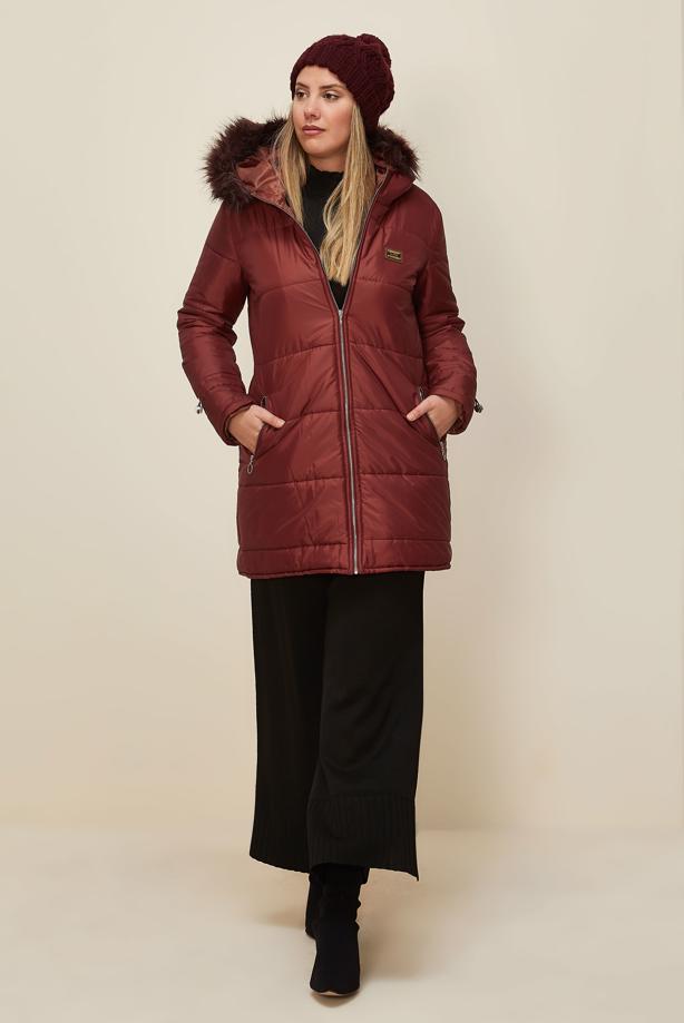 Tesettür giyim KAHVE T 90273 ALV DELTA 125 KABAN 38/44 - TRENDTESETTÜR