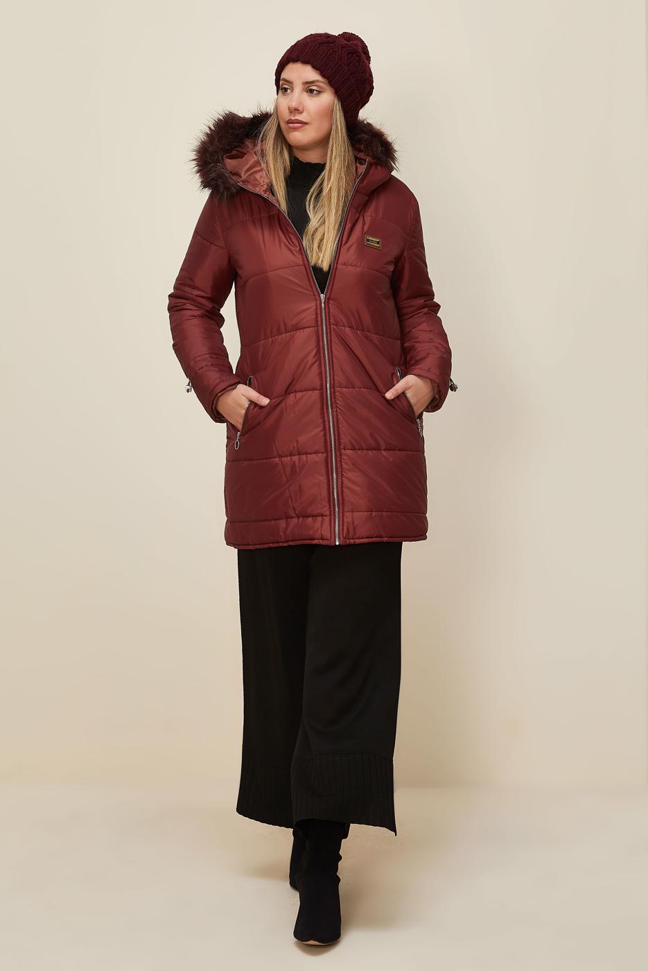 Tesettür giyim KAHVE T 90273 ALV DELTA 125 KABAN 38/44