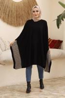 Vêtements hijab NOIR PONCHO À DÉTAILS LÉOPARD T 00001