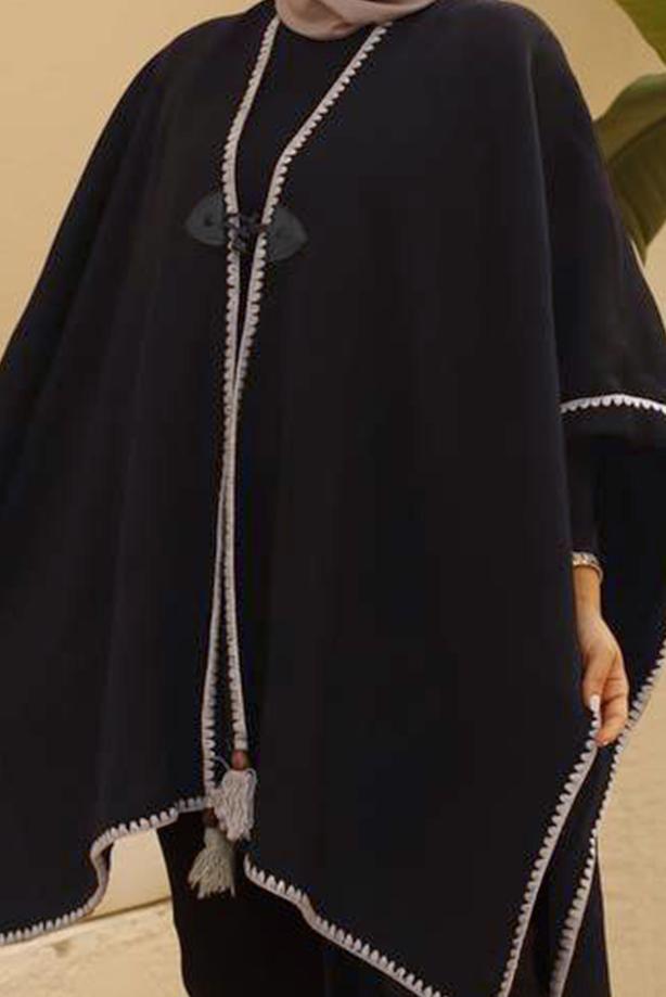 Vêtements hijab  FRINGE DETAIL PONCHO 10001  - TRENDTESETTÜR