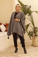 Vêtements hijab VISON PONCHO DÉTAIL FRANGE 10001