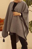 Vêtements hijab VISON PONCHO DÉTAIL FRANGE 10001