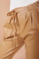 Tesettür giyim KAHVE GİZLİ FERMUARLI DERİ PANTOLON 5020 