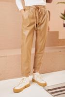 Tesettür giyim KAHVE GİZLİ FERMUARLI DERİ PANTOLON 5020 