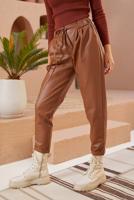 Tesettür giyim TABA GİZLİ FERMUARLI DERİ PANTOLON 5020 