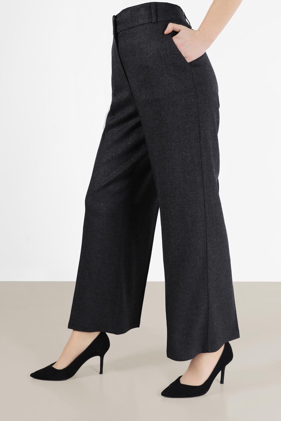 Tesettür giyim SİYAH ALVİNA BOL KESİM KLASİK PANTOLON 70139 