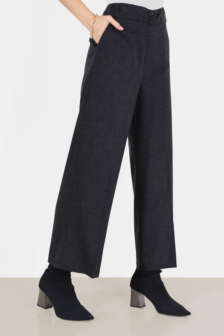 Tesettür giyim SİYAH ALVİNA BOL KESİM KLASİK PANTOLON 70139 