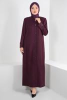 Tesettür giyim MÜRDÜM ALVİNA ZIMBA DETAYLI DÜĞMELİ PARDESÜ 1040 